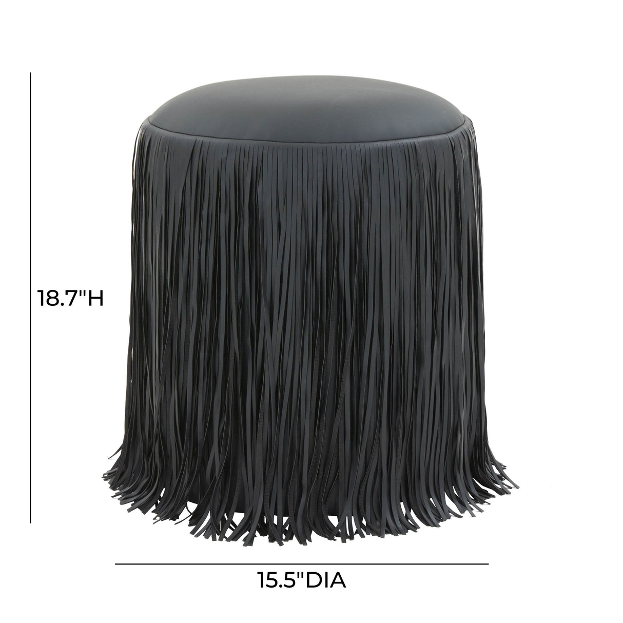 Shag Me Performance Vegan Leather Ottoman by TOV Furniture at Eve Furniture