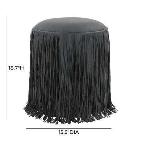 Shag Me Performance Vegan Leather Ottoman by TOV Furniture at Eve Furniture