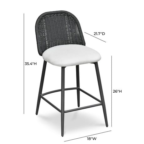 Alexa Performance Fabric Outdoor Stool by TOV Furniture at Eve Furniture
