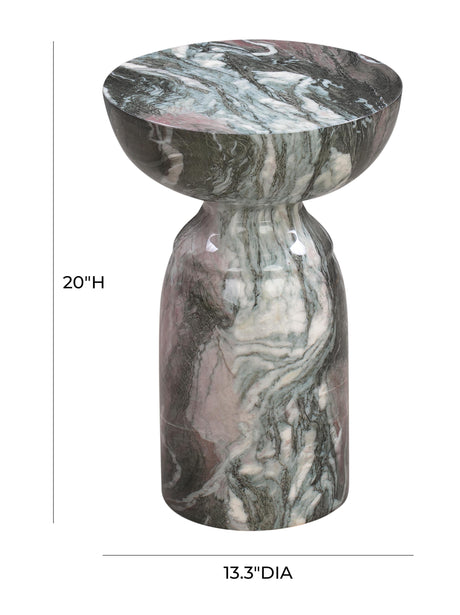 Rue Marble Indoor / Outdoor Round Side Table by TOV Furniture at Eve Furniture