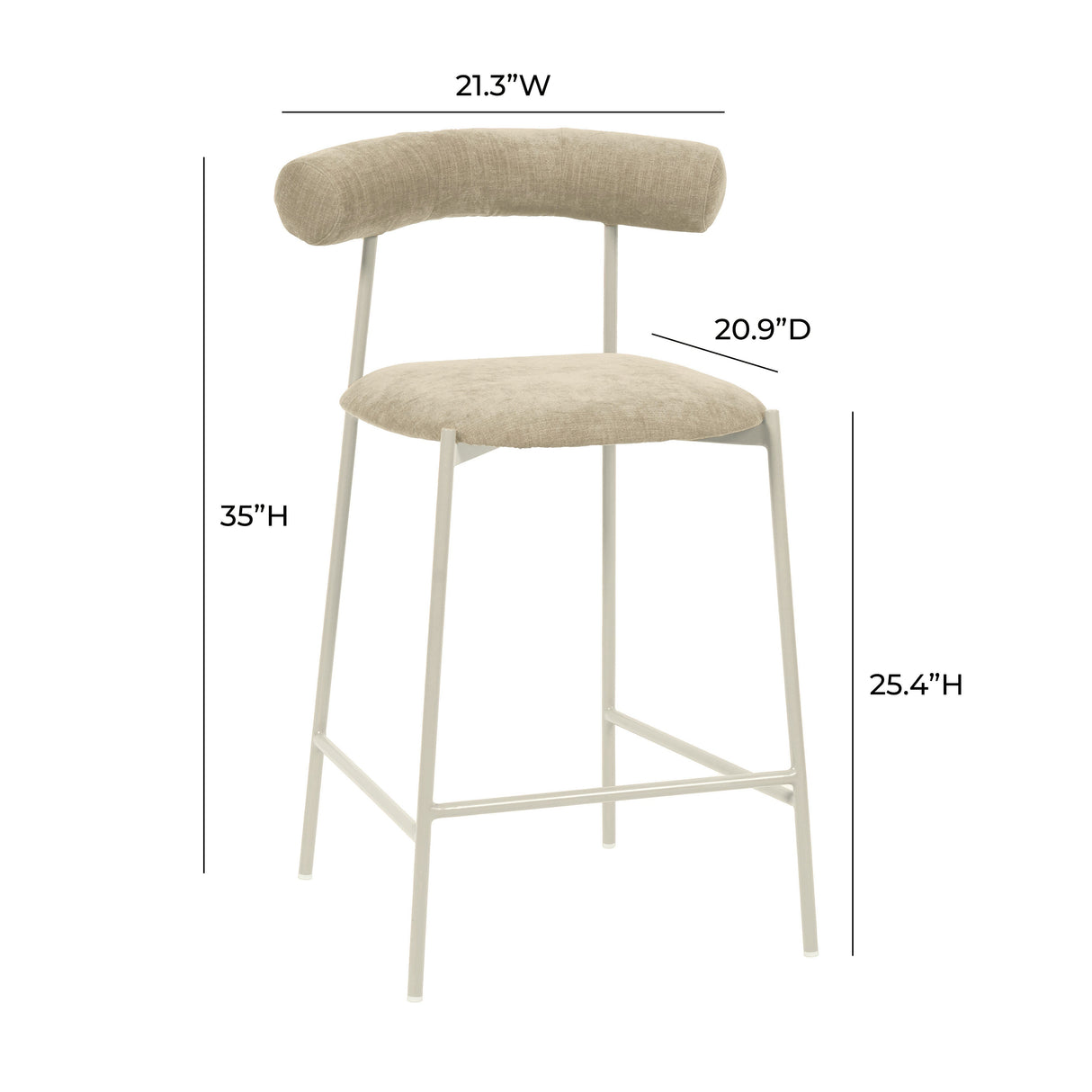 Liliana Performance Velvet Stool by TOV Furniture at Eve Furniture
