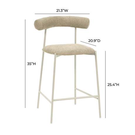 Liliana Performance Velvet Stool by TOV Furniture at Eve Furniture