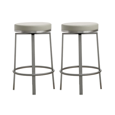 Pratt Performance Vegan Leather Swivel Counter Stool - Set of 2 by TOV Furniture at Eve Furniture