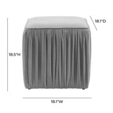 Morgan Pleated Velvet Ottoman by TOV Furniture at Eve Furniture