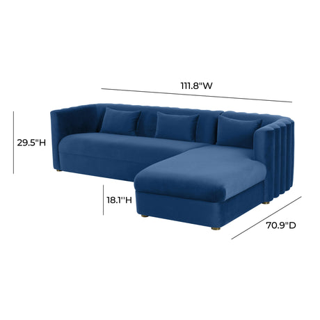 Callie Velvet Sectional by TOV Furniture at Eve Furniture