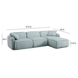 Travie Performance Corduroy Velvet 4-Piece Modular Sectional by TOV Furniture at Eve Furniture