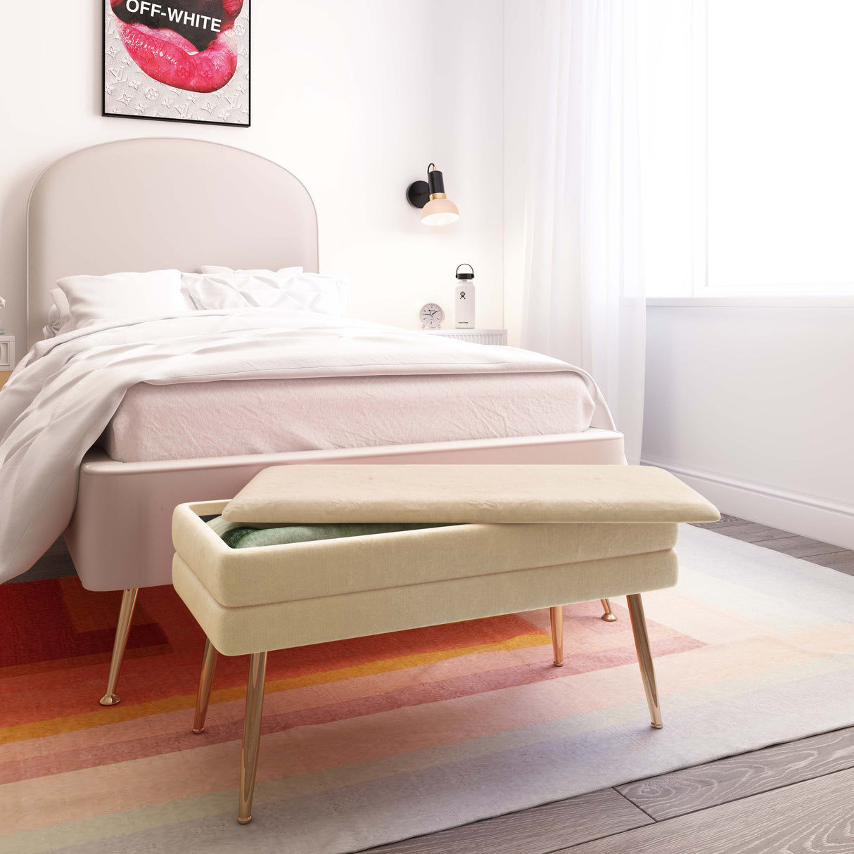 Ziva Velvet Storage Bench by TOV Furniture at Eve Furniture