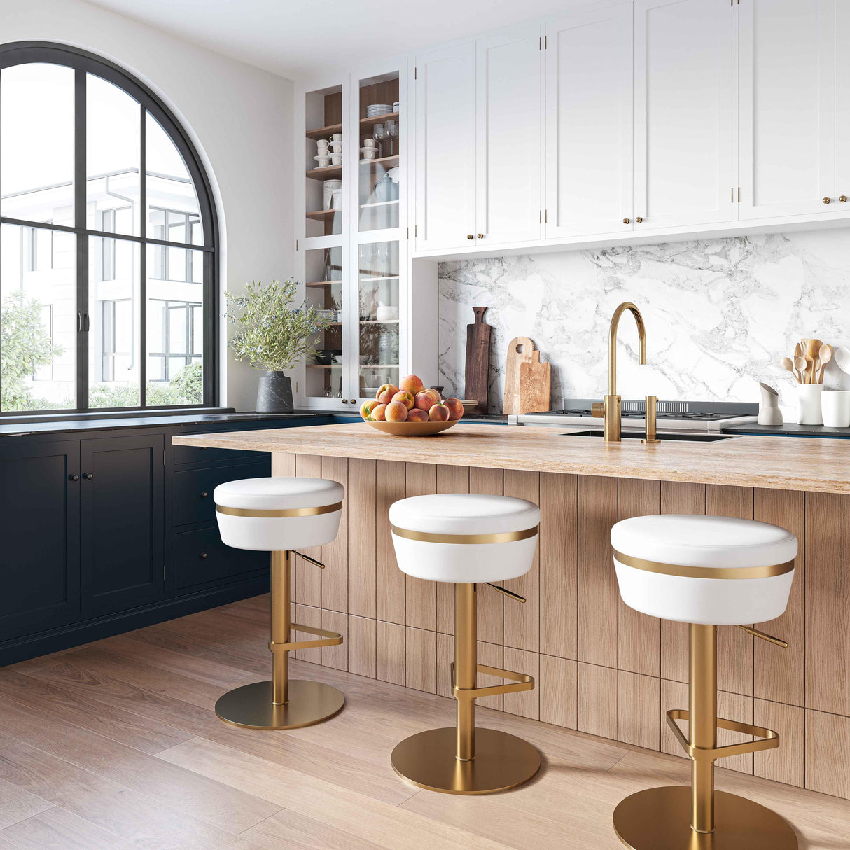 Astro Performance Vegan Leather Adjustable Stool by TOV Furniture at Eve Furniture