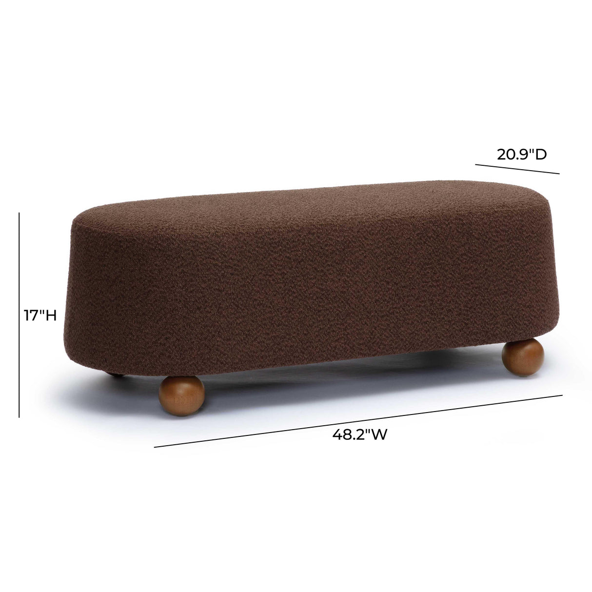 Jaine Boucle Large Ottoman by TOV Furniture at Eve Furniture