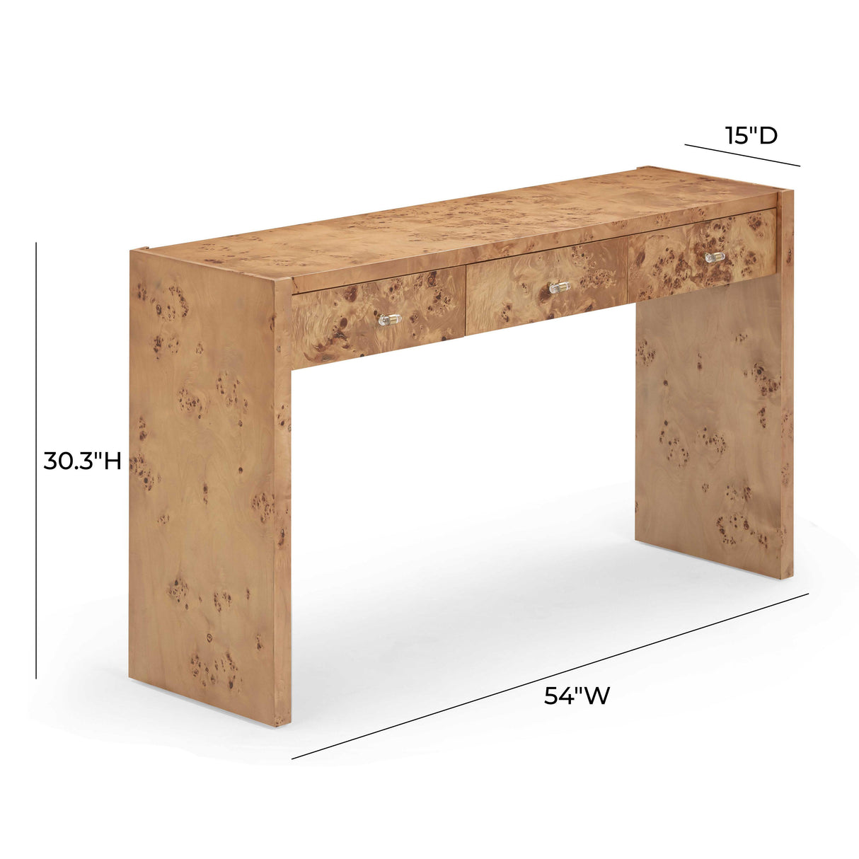 Brandyss Burl Console Table by TOV Furniture at Eve Furniture