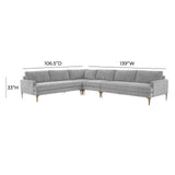 Serena Velvet Large L-Sectional by TOV Furniture at Eve Furniture