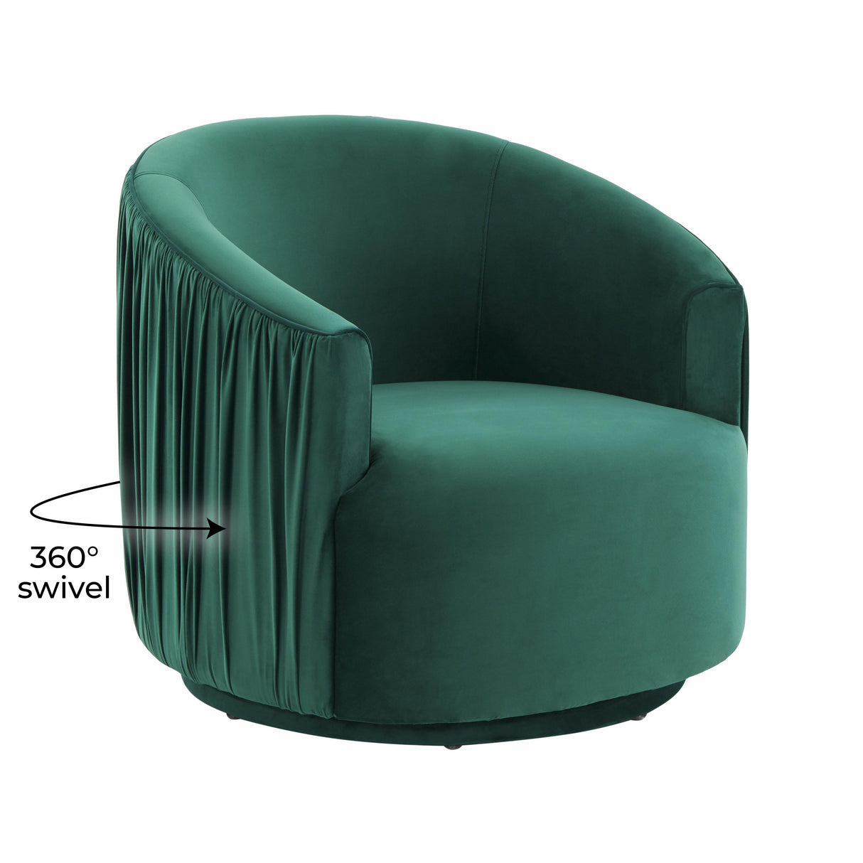 London Pleated Velvet Swivel Chair by TOV Furniture at Eve Furniture