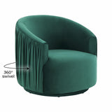 London Pleated Velvet Swivel Chair by TOV Furniture at Eve Furniture