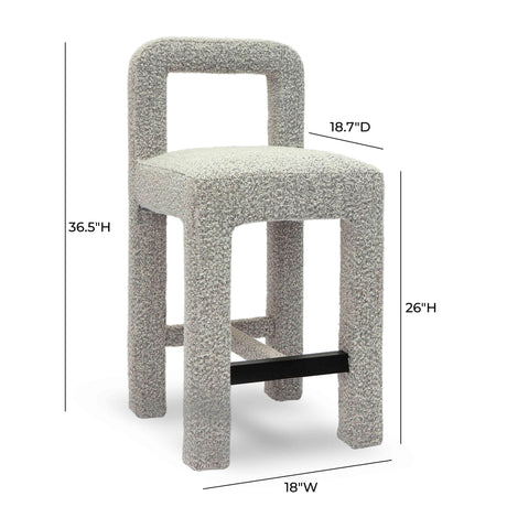 Hazel Boucle Counter Stool by TOV Furniture at Eve Furniture