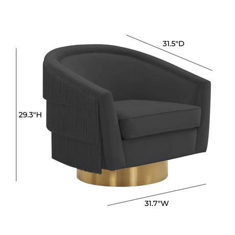 Flapper Velvet Swivel Chair by TOV Furniture at Eve Furniture