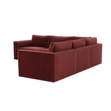 Willow Velvet Modular 5-Piece L Sectional by TOV Furniture at Eve Furniture