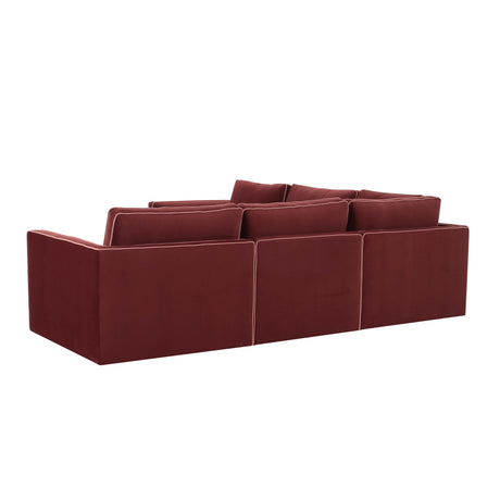 Willow Velvet Modular 5-Piece L Sectional by TOV Furniture at Eve Furniture