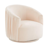 London Pleated Velvet Swivel Chair by TOV Furniture at Eve Furniture