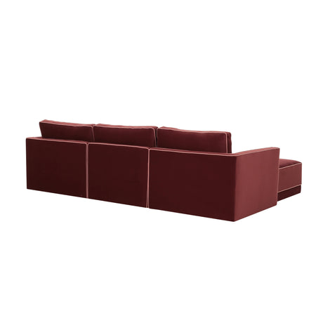 Willow Velvet Modular 4-Piece Sectional by TOV Furniture at Eve Furniture
