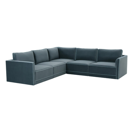Willow Velvet Modular 5-Piece L Sectional by TOV Furniture at Eve Furniture
