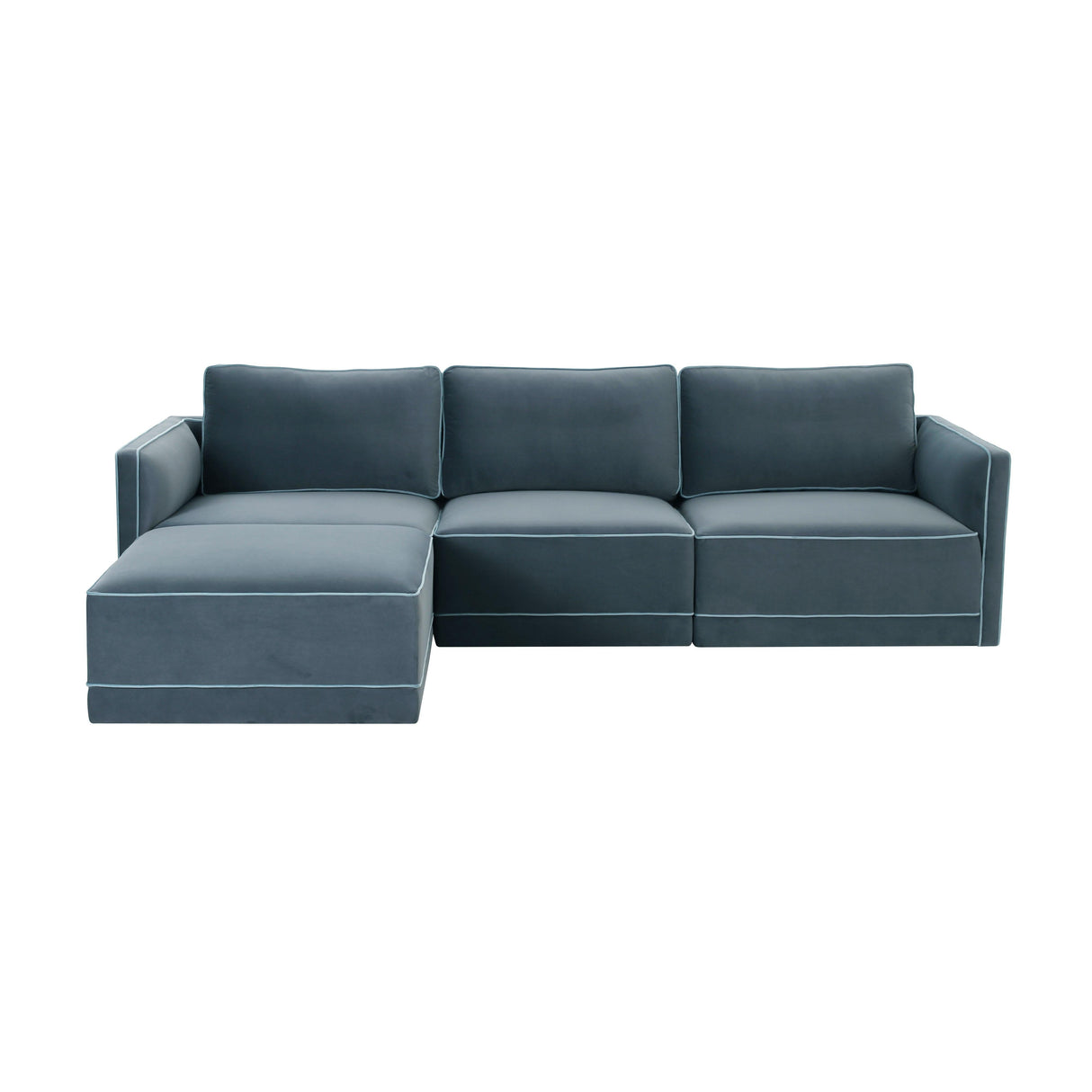 Willow Velvet Modular 4-Piece Sectional by TOV Furniture at Eve Furniture