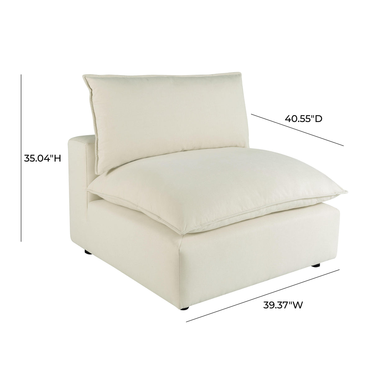 Cali Performance Fabric Modular Armless Chair by TOV Furniture at Eve Furniture