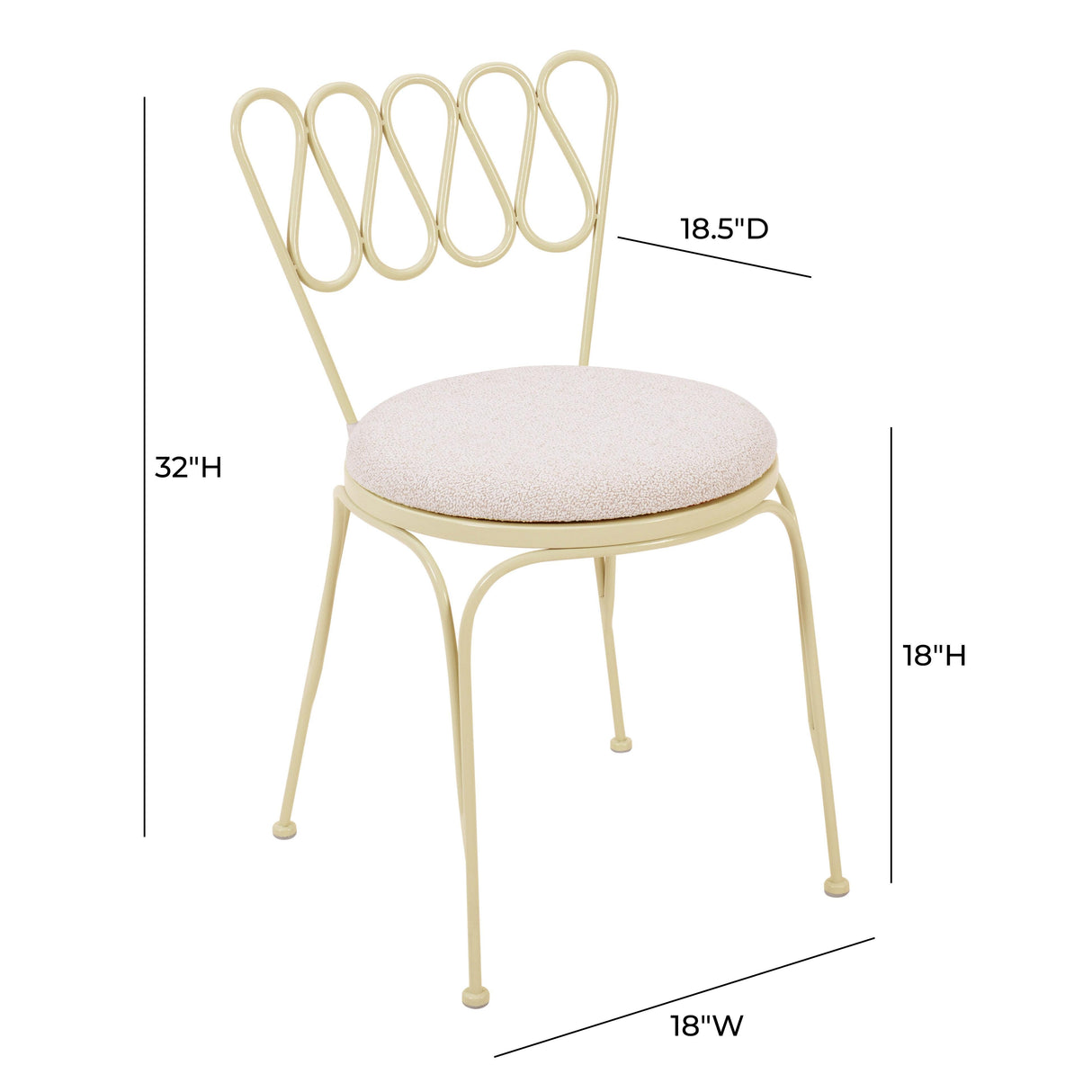 Erica Wrought Iron Outdoor Chair by TOV Furniture at Eve Furniture