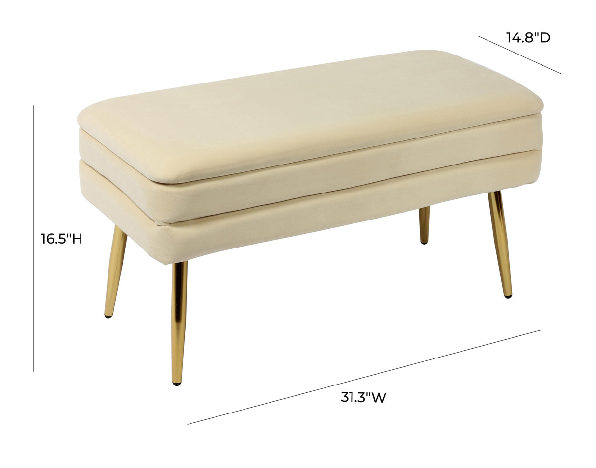 Ziva Velvet Storage Bench by TOV Furniture at Eve Furniture
