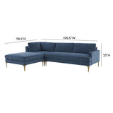 Serena Velvet Chaise Sectional by TOV Furniture at Eve Furniture
