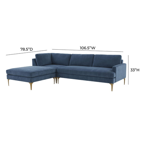 Serena Velvet Chaise Sectional by TOV Furniture at Eve Furniture