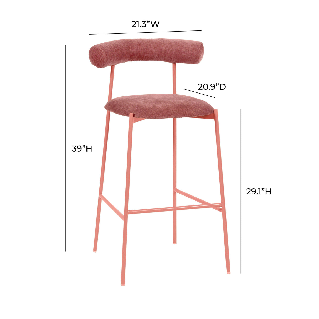 Liliana Performance Velvet Stool by TOV Furniture at Eve Furniture