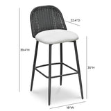 Alexa Performance Fabric Outdoor Stool by TOV Furniture at Eve Furniture