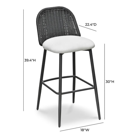 Alexa Performance Fabric Outdoor Stool by TOV Furniture at Eve Furniture