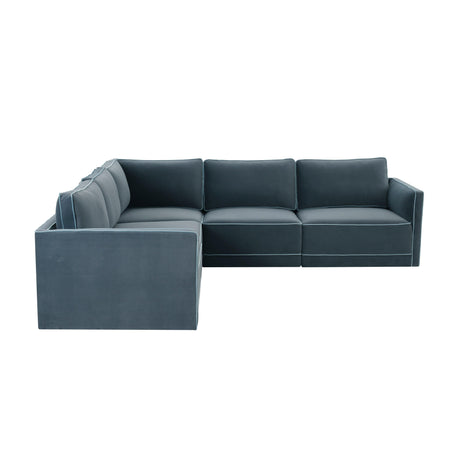 Willow Velvet Modular 5-Piece L Sectional by TOV Furniture at Eve Furniture