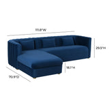 Callie Velvet Sectional by TOV Furniture at Eve Furniture