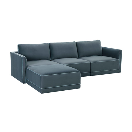 Willow Velvet Modular 4-Piece Sectional by TOV Furniture at Eve Furniture
