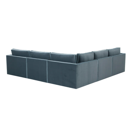 Willow Velvet Modular 5-Piece L Sectional by TOV Furniture at Eve Furniture