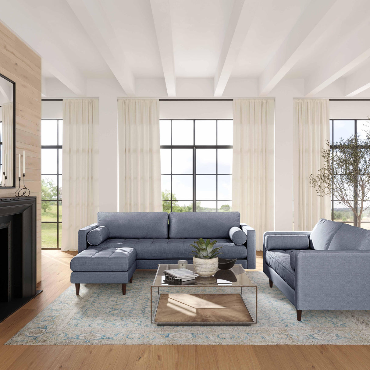 Cave Tweed Loveseat by TOV Furniture at Eve Furniture