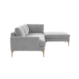 Serena Velvet Chaise Sectional by TOV Furniture at Eve Furniture