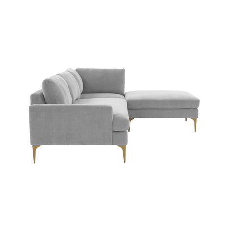 Serena Velvet Chaise Sectional by TOV Furniture at Eve Furniture