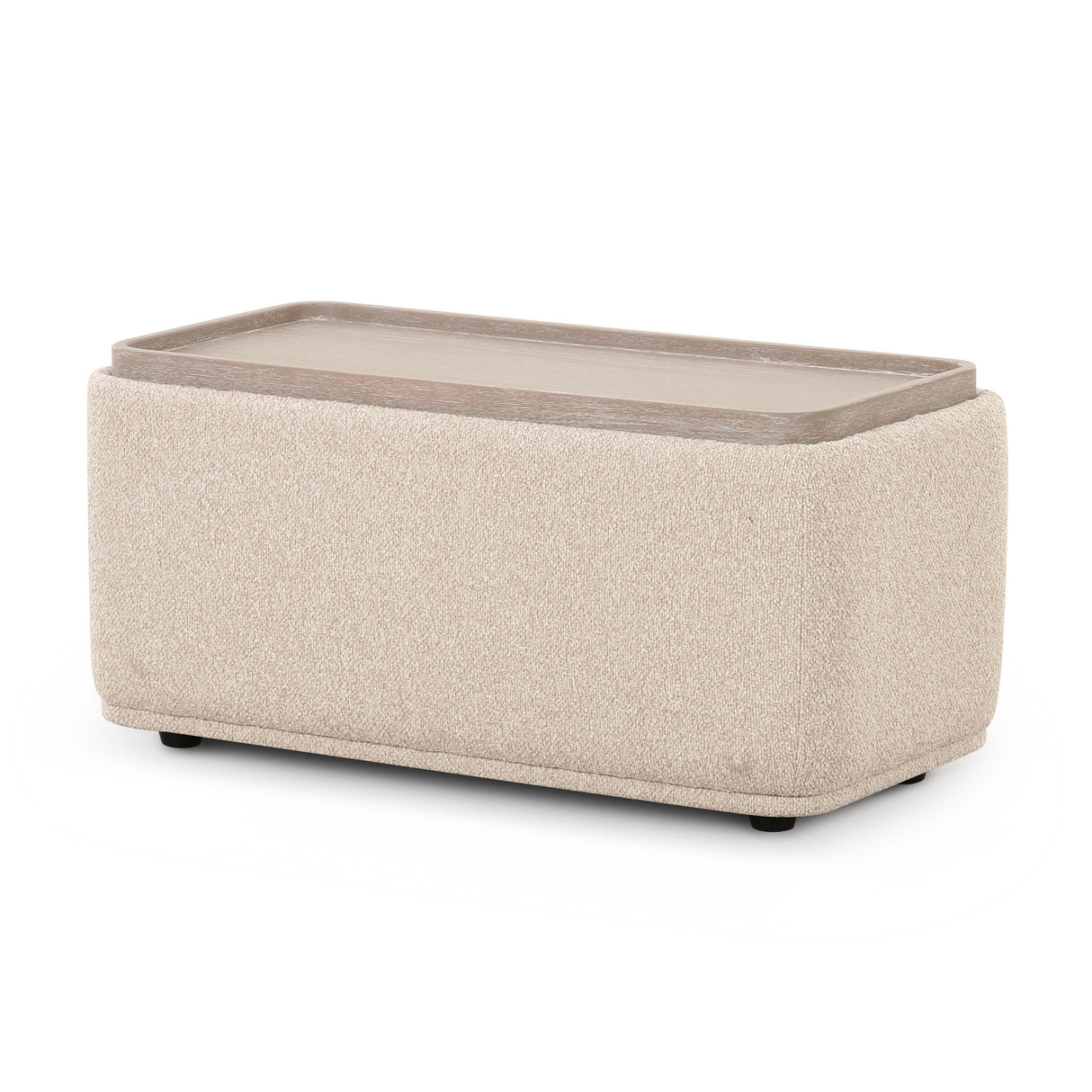 Sylvie Cream Boucle Ottoman Table by TOV Furniture at Eve Furniture