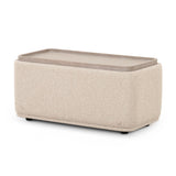 Sylvie Cream Boucle Ottoman Table by TOV Furniture at Eve Furniture