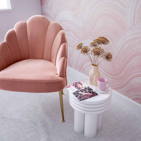 Delta Ivory Concrete Side Table by TOV Furniture at Eve Furniture