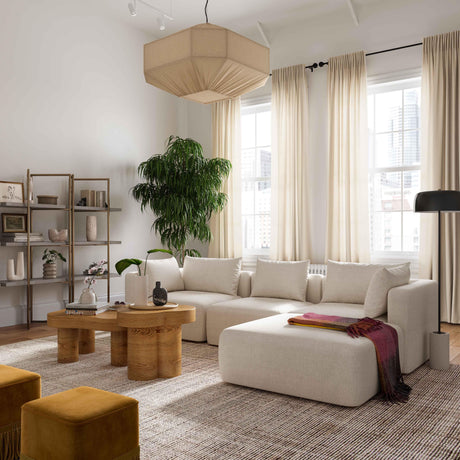 Hangover Cream Performance Linen 4-Piece Modular Sectional by TOV Furniture at Eve Furniture