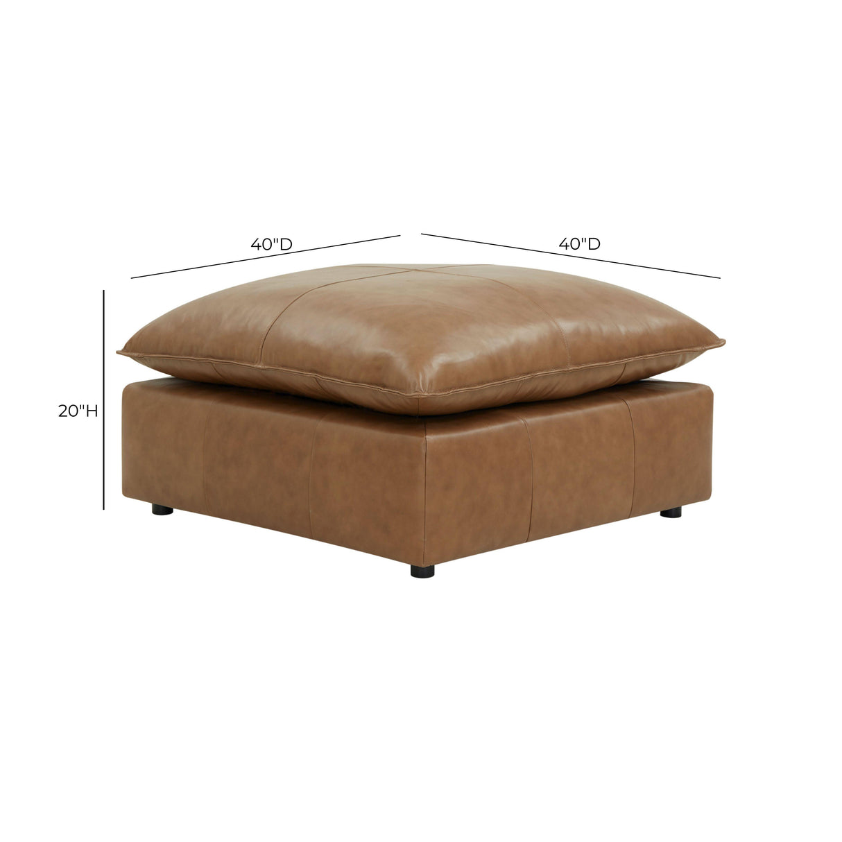 Cali Brown Leather Ottoman by TOV Furniture at Eve Furniture