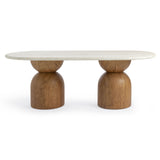 Cynthia Travertine Concrete Indoor / Outdoor 87" Oval Dining Table by TOV Furniture at Eve Furniture