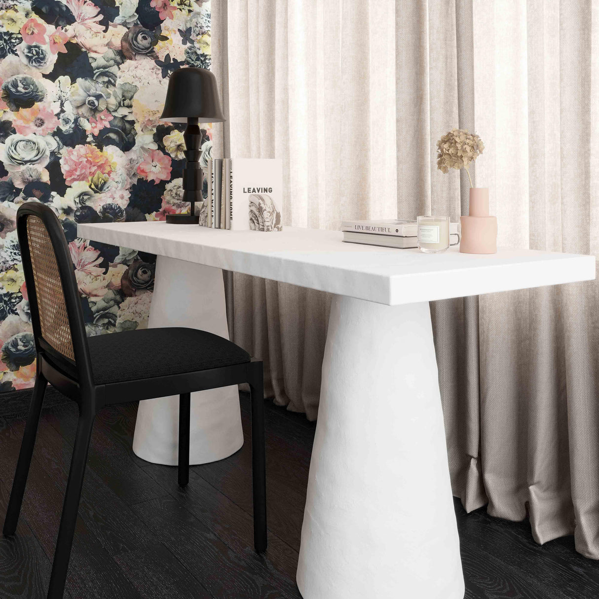 Dayana Desk in Faux Plaster by TOV Furniture at Eve Furniture