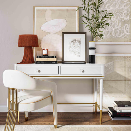 Mariah Two Drawer Desk by TOV Furniture at Eve Furniture