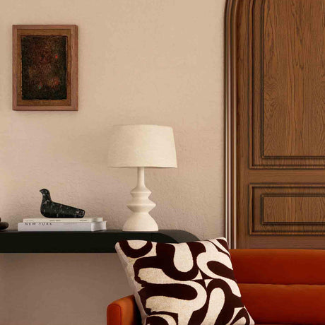 Cream Cotton Mache Table Lamp by TOV Furniture at Eve Furniture