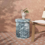 Serafina Marble Pattern Concrete Indoor / Outdoor Side Table by TOV Furniture at Eve Furniture
